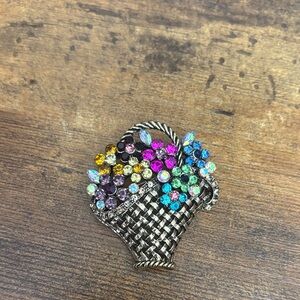 Colorful Basket Brooch